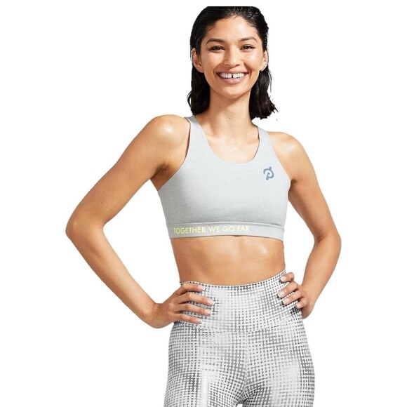 PELOTON Womens Gray Heathered Strappy Sports Bra Size 1X  NWT MSRP $46 - Picture 1 of 11